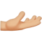 Palm Up Hand- Medium-Light Skin Tone emoji on Apple